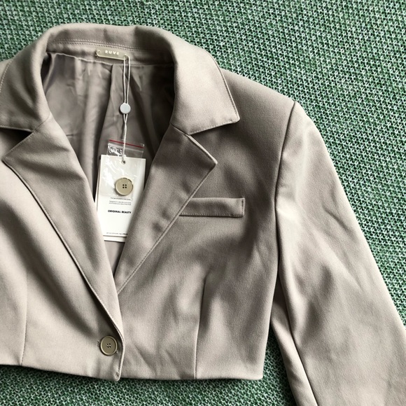 Ruve Women blazer Long Sleeve V-neck Single Button Slim Expose Navel Top size XS - Picture 6 of 16